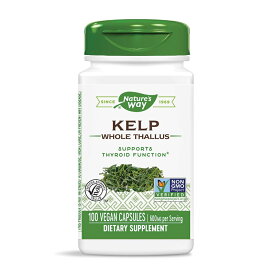 【送料無料】 ケルプ 600mg 100粒 ベジカプセル 昆布 ネイチャーズウェイ【Nature's Way】Kelp 600 mg, 100 Veg Capsules