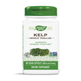 【送料無料】 ケルプ 600mg 180粒 ベジカプセル 昆布 ネイチャーズウェイ【Nature's Way】Kelp 600 mg, 180 Veg Capsules