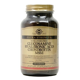 【送料無料】 グルコサミン ヒアルロン酸 コンドロイチン MSM 60粒 タブレット ソルガー【Solgar】Glucosamine Hyaluronic Acid Chondroitin MSM, 60 Tablets