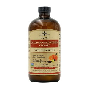 yz Lbh JVE NG_}OlVE r^~D3z IWoj 473ml \K[ t́ySolgarzLiquid Calcium-Magnesium Citrate with Vitamin D3 Orange-Vanilla Flavored, 16 fl oz