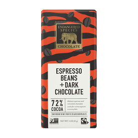 【送料無料】 エスプレッソビーン +ダークチョコレート 72% ココア 85g エンデンジャードスピーシーズチョコレート お菓子 スナック【Endangered Species Chocolate】Espresso Beans + Dark Chocolate, 72% Cocoa 3 oz