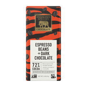 yz GXvb\r[ +_[N`R[g 72% RRA 85g GfW[hXs[V[Y`R[g َq XibNyEndangered Species ChocolatezEspresso Beans + Dark Chocolate, 72% Cocoa 3 