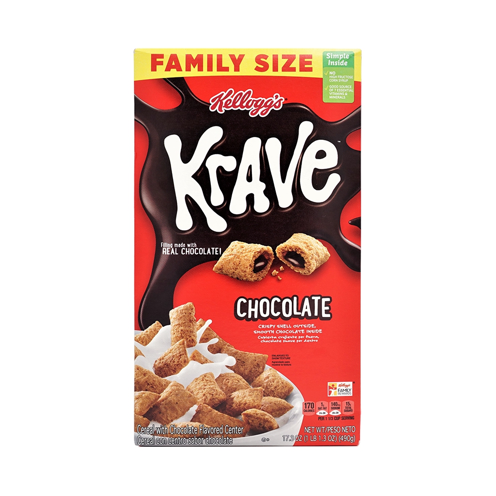  <br>クレーブ チョコレート シリアル 490g ケロッグ 朝食 スナック おやつ<br>Krave, Chocolate Cereal 17.3 oz