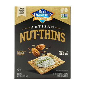 【送料無料】 ライスクラッカー アーモンド マルチシード 120.5g ブルーダイヤモンド お菓子 スナック 料理【Blue Diamond】Artisan Nut-Thins Rice Cracker Snacks with Almonds Multi-Seeds, 4.25 oz