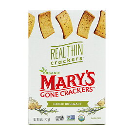 【送料無料】 リアルシーン クラッカー ガーリックローズマリー 142g メアリーズゴーンクラッカー おやつ グルテンフリー ヴィーガン 穀物 オーガニック【Mary's Gone Crackers】Real Thin Crackers Garlic Rosemary, 5oz