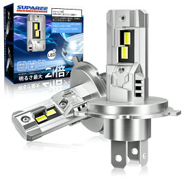 4日間限定セール★2897円でお得！【1位受賞】SUPAREE H4 led ヘッドライト フォグランプ 車検対応 ファンレス 爆光 H4ハイビーム H4 ロービーム H4 HI/LO切替 25W*2 6500K ホワイト ハロゲンより小さい 12-18V 長寿命 ノイズ対策 H4 LEDバルブ 2個入 純正交換 1年保証