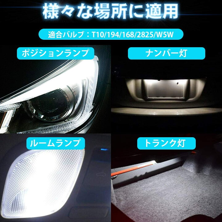 楽天市場 特売 Suparee T10 Led ポジション 爆光 ホワイト Ledバルブ 2個セット 高輝度 ポジションランプ ナンバー灯 ルーム ランプ 12v車用 白 Ledウェッジ球 ｓｕｐａｒｅｅ
