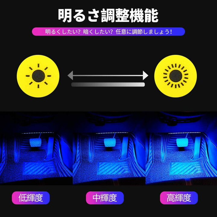 楽天市場 Suparee 車用ledテープ Ledテープライト 12v Rgb フルカラー 音に反応 足元灯 カーチャージャー式 車内装飾用 フットライト 色 車用イルミネーション 足下照明 フットランプ アプリ制御 リモコン付き 1年保証 ｓｕｐａｒｅｅ