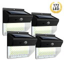 540円OFFあり【楽天総合1位】SUPAREE 4個 高辉度 ソーラーライト 屋外 防水 人感 センサーライト屋外 led 爆光 172 206 LEDライト 人感センサー 3つ点灯モード 太陽光発電 IP65防水 自動点灯/消灯 ガーデンライト 屋外照明 庭 玄関 駐車場 停電緊急対策 防犯 2個 8個 1年保証