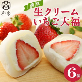 ＼楽天ランキング1位獲得！／ 生クリーム大福 いちご 6個入 送料無料 ギフト スイーツ お菓子 プレゼント いちご大福 アイス 和楽