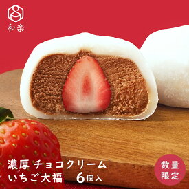 ＼楽天ランキング1位獲得！／ 【季節 数量限定】ギフト スイーツ プレゼント チョコクリーム大福 いちご 6個入 送料無料 国産いちご チョコレート クリーム いちご大福 アイス お菓子 クリスマス 和楽