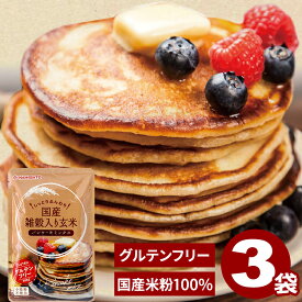 パンケーキミックス グルテンフリー 玄米パンケーキミックス 国産雑穀入り 200g×3袋 送料無料 アルミフリー