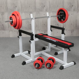 ベンチプレスセット IROTEC（アイロテック）ストレングスセットR100K / ベンチプレス バーベル プレスベンチ セット 筋トレ ベンチ トレーニング器具 トレーニングマシン バーベルセット ベンチプレス台