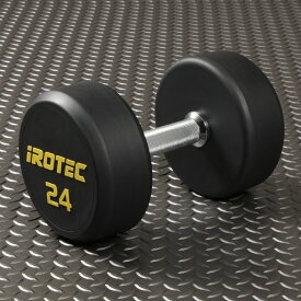 【4/20限定●ポイントアップ！】IROTEC（アイロテック）ジムダンベル24KG（オールラバータイプ）/ ダンベル ベンチプレス トレーニングベンチ 筋トレ トレーニング器具 筋トレ器具 筋トレグッズ ラバーダンベル 鉄アレー 鉄アレイ