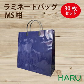 【スーパーSALE 10%オフ】手提げ紙袋 ラミネートバッグ　MS　紺　30枚　巾320×マチ110×丈320mm　グロスPP　底板紙（ ブライダルバッグ 結婚式 披露宴 引き出物 引出物 大きい 手提げ袋 手提げ 紙袋 紙手提げ袋 ラッピング プレゼント ギフト 高級