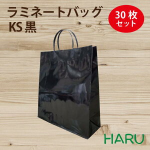 手提げ紙袋 ラミネートバッグ KS 黒 30枚 巾260×マチ90×丈350mm グロスPP 底板紙( ブライダルバッグ 結婚式 披露宴 引き出物 引出物 大きい 手提げ袋 手提げ 紙袋 紙手提げ袋 ラッピン