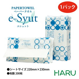 ペーパータオル　エシュット　1パックシートサイズ220mm×230mm 200枚パック ペーパータオル 手ふき 紙タオル 日用品 業務用 再生紙 食品加工 調理 清掃 病院 エコ 掃除 介護 拭き取り 洗面所 トイレ