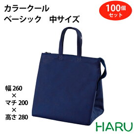 カラークール　ベーシック　中　サイズ：幅260×底マチ200×丈280mm　保冷袋 保冷バッグ プレゼント おしゃれ かわいい デリバリー 持ち帰り 飲食店 クールバッグ 不織布 アルミ蒸着 冷蔵 冷凍 ハンドル マチ広 仕出し 葬儀 通夜 セレモニー