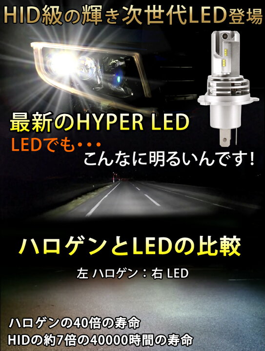 楽天市場 業界最小 ハイエース 0系 H4 Hi Lo Ledヘッドライト 瞬間点灯 Ledバルブ Led H4 ハロゲン仕様車 Ledバルブ Diablo Startech 100ルーメン車検対応 １年保証 2個セット Super Buy Hid Led 専門店