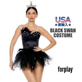 コスプレ 黒鳥 ブラックスワン バレリーナ コスチューム 衣裳 衣装 ビスチェ 黒 くろ フェザー 羽 はね チュチュ ラインストーン セクシー かわいい ダンス 舞台 ステージ クラブ 映画 バレー ハロウィン イベント パーティー 海外 ForPlay フォープレイ 正規品 FP 553145