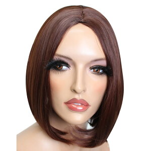 耐熱ウィッグ ワンレングスボブ かつら ダークブラウン 耐熱 ストレート ショート ボブ おかっぱ コスチューム 衣裳 仮装 かわいい セクシー おしゃれ ダンス ショー イベント パーティー コ