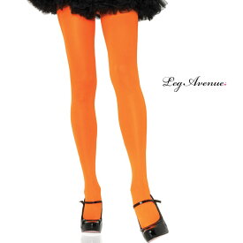 ハロウィンソックス タイツ コスプレ 衣裳 LEG AVENUE レッグアベニュー LA 7300 オレンジ 正規品 コスプレ衣装 カラータイツ 無地 カラフル 透けにくい フリーサイズ ストレッチ おしゃれ ヘビロテ セクシー オールシーズン