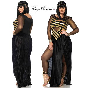 ハロウィン コスプレ 海外 大きい サイズ クレオパトラ 衣装 イシス女神 3点セット BIG SIZE 正規品 コスチューム 衣裳 仮装 スリット ロングドレス エロ かわいい セクシー ダンス 舞台 ステー
