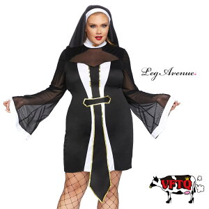 ハロウィン コスプレ 海外 大きい サイズ 衣装 衣裳 仮装 LEG AVENUE レッグアベニュー LA 86736X シスター:修道女 2点セット BIG SIZE 正規品 シスター コスチューム 教会 かわいい セクシー ダンス