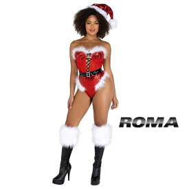 コスプレ 衣装 ROMA COSTUME ローマ RMLI511 サンタ ロンパース 正規品 ボディスーツ テディ スパンコール サンタクロース コスチューム 衣裳 下着 ランジェリー Tバック 谷間 胸 エロ かわいい セクシー ダンス 舞台 ステージ ショー ハロウィン クラブ イベント パーティー