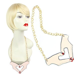 コスプレ 衣装 VFTQ ビフテキ VF-SP-NK013 ネックレス アクリル/ハンド 正規品 手 ハート 指 フィンガー コスチューム 衣裳 アクセ チョーカー かわいい セクシー おしゃれ ファッション 誕生日 プ