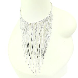 即日発送 ラインストーン フリンジ ネックレス チョーカー フォーマルドレス コスチューム コスプレ 衣装 衣裳 キラキラ アクセ かわいい セクシー おしゃれ 誕生日 プレゼント ギフト ダン