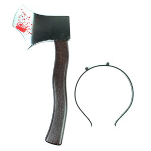 即日発送 斧 おの アックス AXE カチューシャ 小物 血 ホラー ゾンビ コスチューム コスプレ 衣裳 衣装 おもちゃ アクセ ジョーク おもしろい ドッキリ サプライズ コント ユニバ ダンス クラ