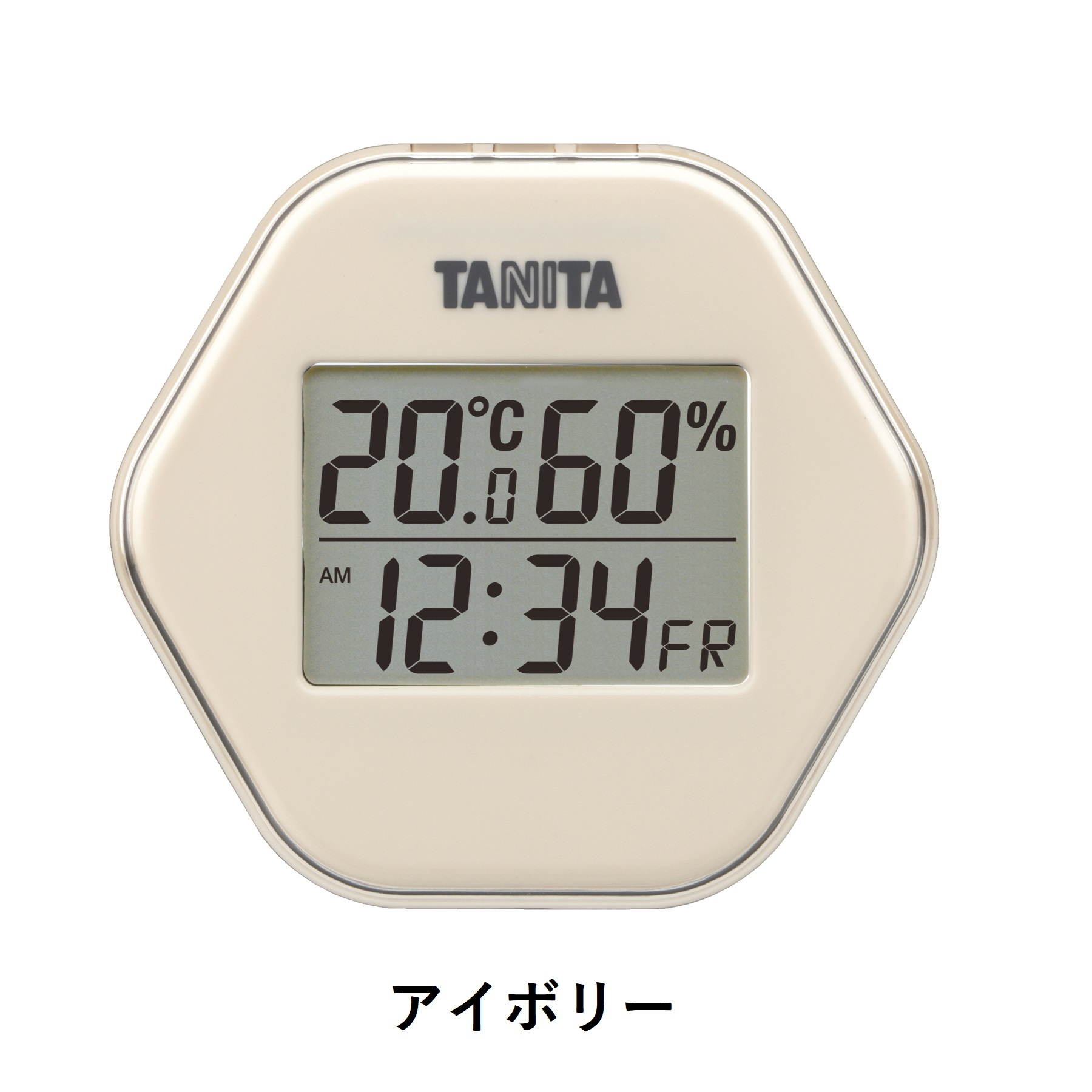 タニタ デジタル温湿度計 TT-573 アイボリー ブラウン