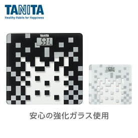 タニタ 体重計 スクエア柄 HD-380 ホワイト/ブラック