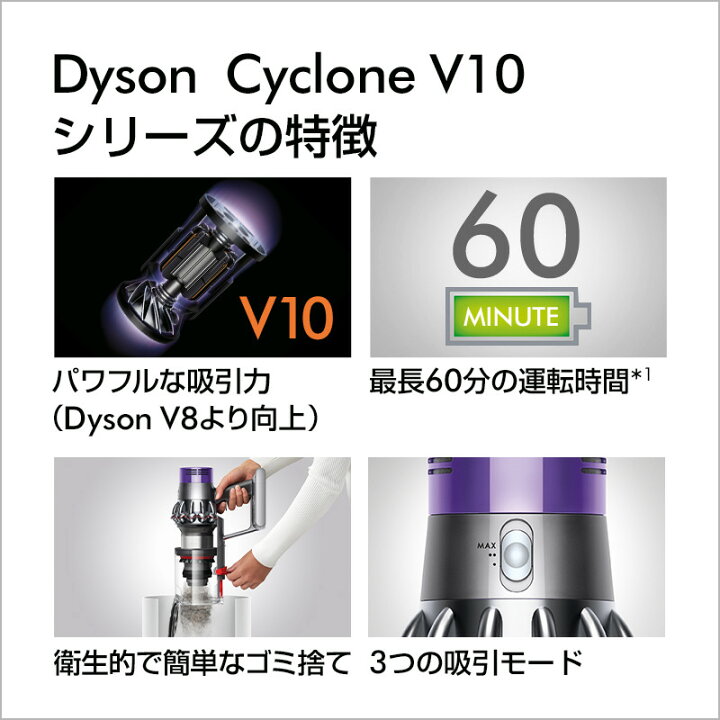 楽天市場】Dyson Cyclone V10 Fluffy Black (SV12 FF LF BK 