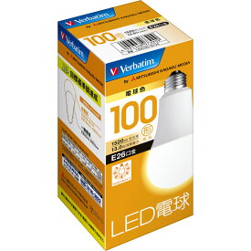 【お得な10点セット】三菱化学メディア Verbatim LED電球 26口金 電球色 100W相当 広配光タイプ LDA13L-G/V4 バーベイタム