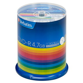 Verbatim バーベイタム DHR47JP100V3 DVD-R(Data) 1回記録用 4.7GB 1-16倍速 100枚スピンドルケース インクジェットプリンタ対応(ホワイト) ワイド印刷エリア対応