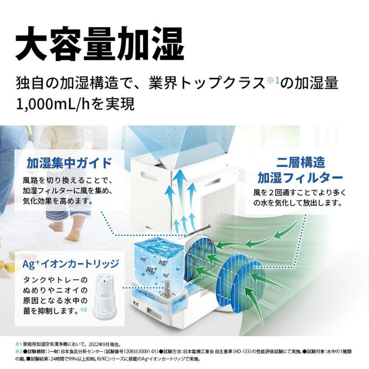 楽天市場】シャープ 加湿付き空気清浄機 KI-RX100-W ホワイト系  
