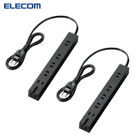 【2個セット】エレコム ELECOM 超強力磁石電源タップ T-KM01-2610BK 6個口(内3ピン1) 1.0m ブラック