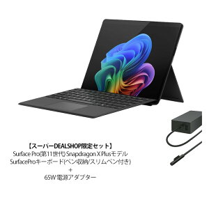 yZbgizSurface Pro(11) 13C` Snapdragon X Plus 16GB SSD1TB Office2024 Wi-Fif SurfaceProL[{[h(y[t/Xyt) ubN EP2-29385 + dA_v^[(65W) W8Y-00007