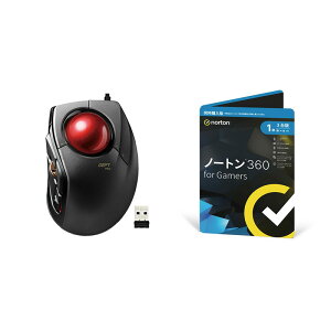 【セット商品】エレコム ELECOM トラックボール 人差し指 8ボタン M-DPT1MRBK + ノートン 360 for Gamers 同時購入1年版
