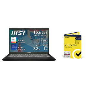 【セット商品】MSI ビジネスノートパソコン Modern-15-H-C13M-7258JP 15.6インチ/Core i9-13900H/Iris Xe グラフィックス/メモリ 32GB/SSD 1TB/Windows 11 Home/日本語キーボード + ノートン360プレミアム/ノートン