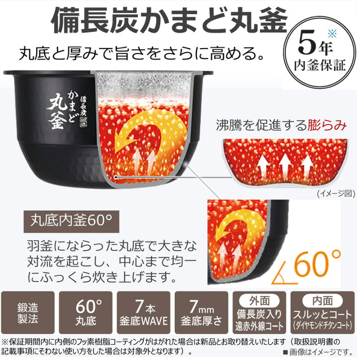 楽天市場】東芝 真空圧力IH 炊飯器 5.5合 炎匠炊き RC-10MGW(K) グラン 