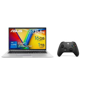 【セット商品】ASUS Vivobook X シリーズ ノートパソコン 15.6型 Core i7-13620H メモリ 16GB SSD 1TB Windows11 WPS Office付き 日本語キーボード X1502VA-I7H161SIRAD ＋ Xbox ワイヤレス コントローラー (カーボン ブラック) EP2-29931