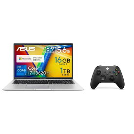 【セット商品】ASUS Vivobook X ノートパソコン 15.6型 Core i7-13620H メモリ 16GB SSD 1TB Windows11 Microsoft 365 Basic+Office H&B2024 (デジタルアタッチ版) X1502VA-I7H161SIRADS ＋ Xbox ワイヤレス コントローラー (カーボン ブラック) EP2-29931