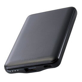 エレコム 薄型コンパクトモバイルバッテリー(5000mAh/3A/C×1＋A×1) ケーブル別売り EC-C12BK ブラック