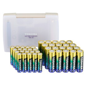 東芝 X-JOUBI SET6 アルカリ乾電池 単3形(2個入×10) / 単4形(2個入×10) /バッテリーチェッカー 1台 [ LR6AN 2KP / LR03AN 2KP / TBC-30(W) まとめ買い ] X-JOUBI SET6