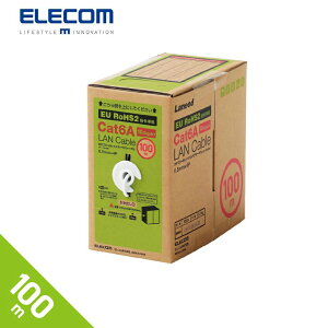 GR ELECOM LANP[u CAT6AΉ  RlN^ RoHSwߏ P bNX 100m zCg LD-GPAL/WH100RS