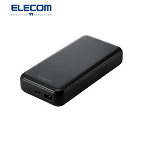 エレコム ELECOM モバイルバッテリー 20000mAh 大容量／PD 最大20W／入出力( USB Type-C ×1)／出力( USB-A ×1) ／【 iPad iPhone Android Nintendo Switch 各種対応 】／ブラック EC-C07BK