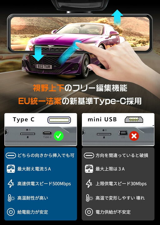 楽天市場】【11インチ大画面・4K+1080P高画质】JADO G810+ ドライブ 
